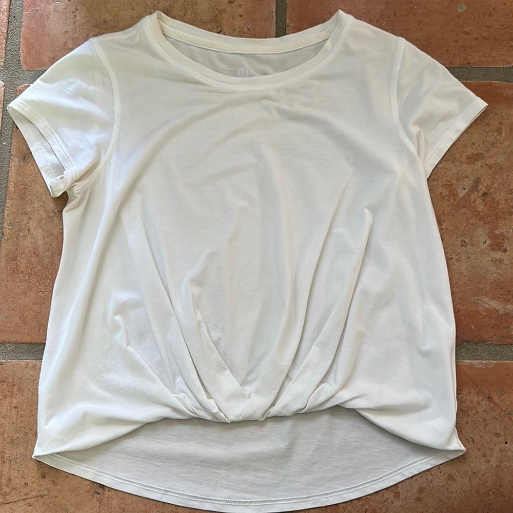 White workout tee from Lululemon